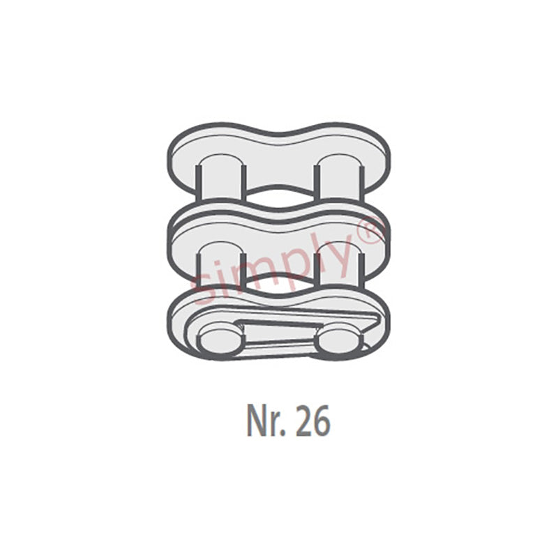 Renold SYNO 06B-2-NO26 BS Duplex Chain Connecting Link With Spring Clip 3/8 inch Pitch