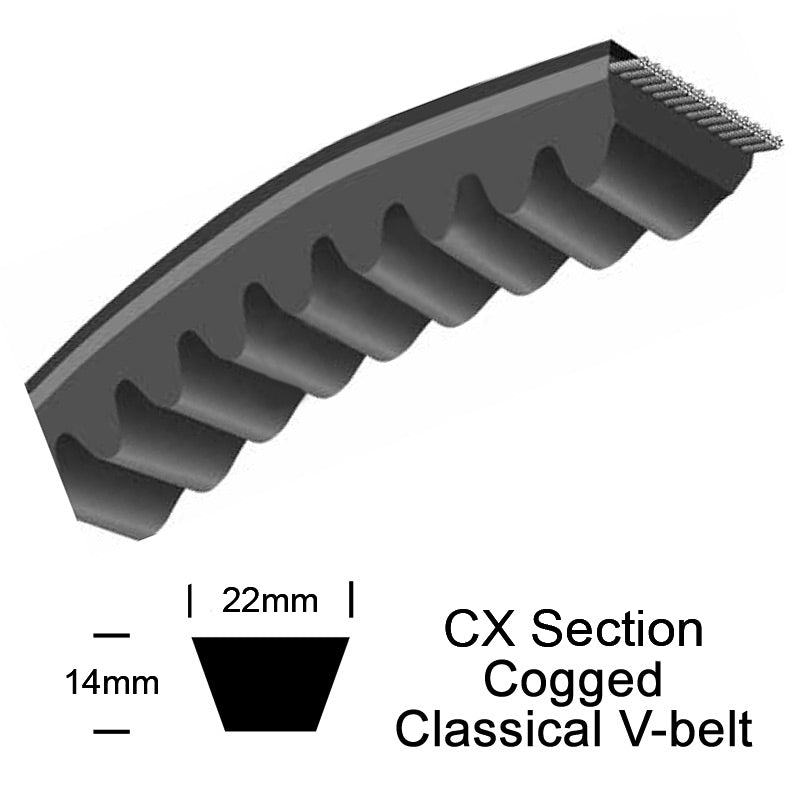SWR CX114 Raw-Edge Cogged V-Belt - Allow 1-2 Days - Contact Us For Faster Delivery