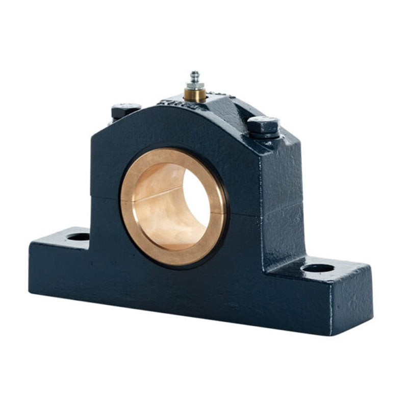 Major Brand DIN505-125M Medium Duty Metric Split Cast Iron Two Bolt Pillow / Plummer Block Housing with 125mm Bore Gunmetal Bush Insert - Allow 3-4 Weeks