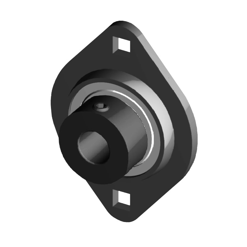 NTN AELPFL203 Metric Two Bolt Oval Pressed Steel Bearing Housing with 17mm Eccentric Collar Insert - Allow 2-3 Days