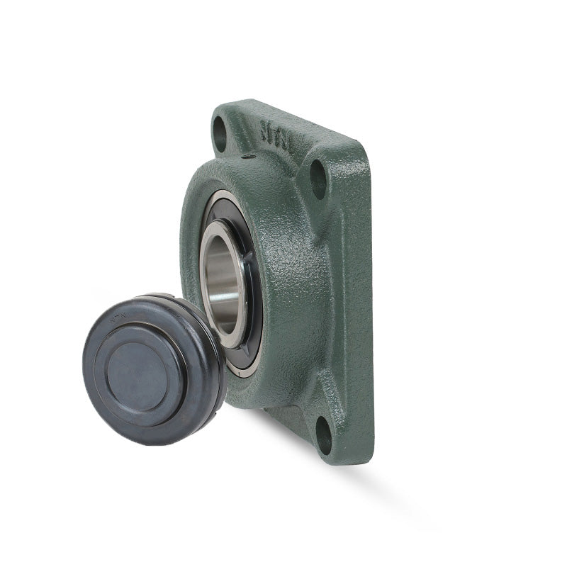 NTN SM-UCF209-111D1 Imperial Four Bolt Square Cast Iron Flange Housing with 1-11/16 inch Bore Insert with Steel Plate Cover - Closed Version - Allow 2-3 Days
