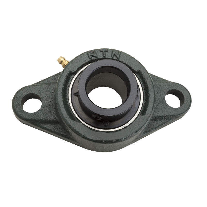 NTN M-UELFL212-204D1 Imperial Two Bolt Cast Iron Oval Housing with 2-1/4 inch Bore Eccentric Collar Insert - Allow 2-3 Days