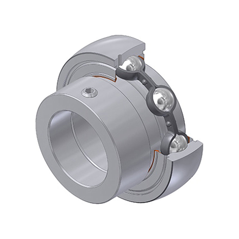 SNR SES211-32 Imperial Stainless Flatback Spherical Outer Food Safe Bearing Insert 2 inch Bore 100mm Outside Diameter with Eccentric Collar - Allow 2-3 Days