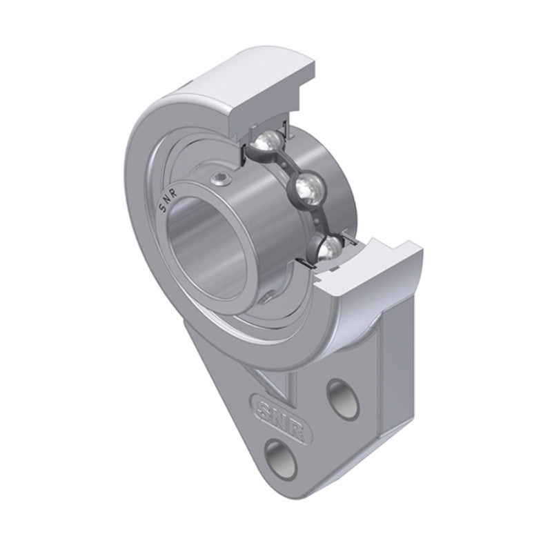 SNR MUCFBL207-22 Imperial Thermoplastic Three Bolt Flanged Bracket Housing Unit with 3/8 inch Bore Insert - Allow 2-3 Days