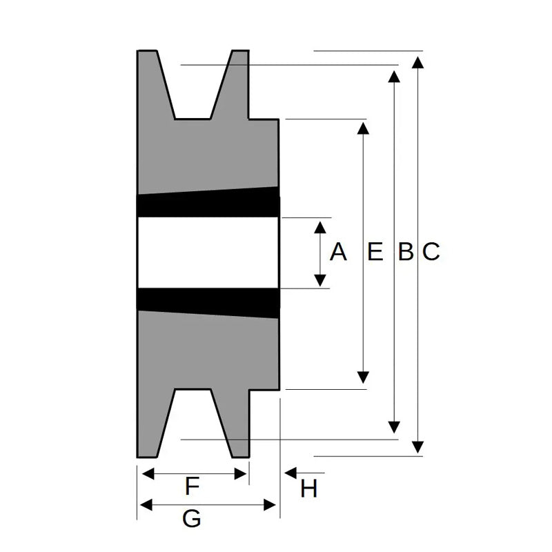PowerDrive 80X1SPA 80mm Pitch Diameter SPA Section Tapered Locking Bush Type Pulley with 1 Groove (Bush not Incl.) - Allow 2-3 Days