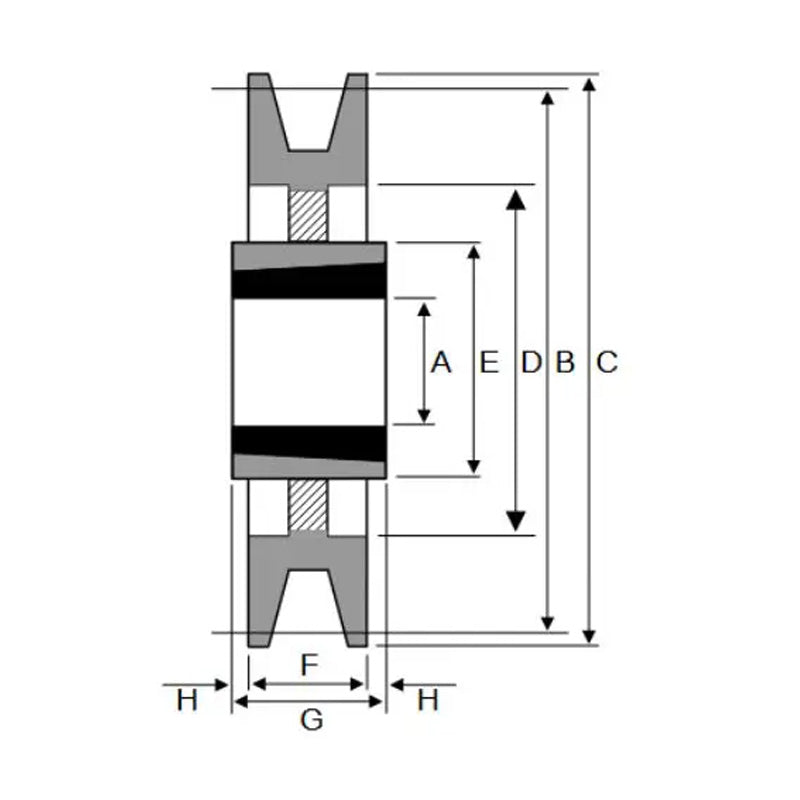 PowerDrive 1000X10SPB 1000mm Pitch Diameter SPB Section Tapered Locking Bush Type Pulley with 10 Grooves (Bush not Incl.) - Allow 2-3 Days