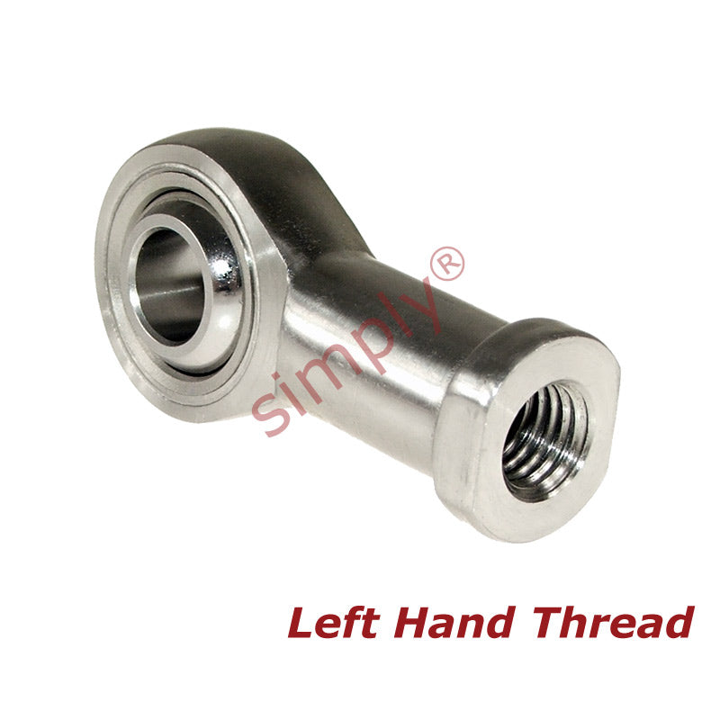Budget SSPHS14/F1L Left Hand Stainless Steel / PTFE Lined Plain Female Rod End 14mm Bore M14x1.5 Thread