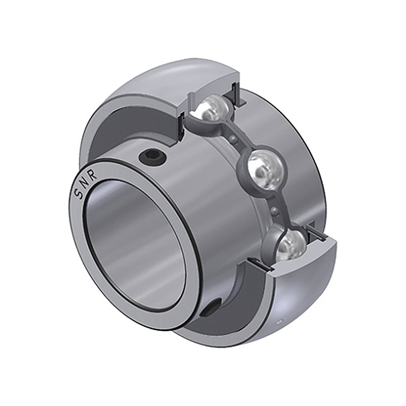 SNR UC206-18G2T04 Imperial Full Width Spherical Outer Low Temp Bearing Insert 1-1/8 inch Bore 62mm Outside Diameter with Grub Screws - Allow 2-3 Days