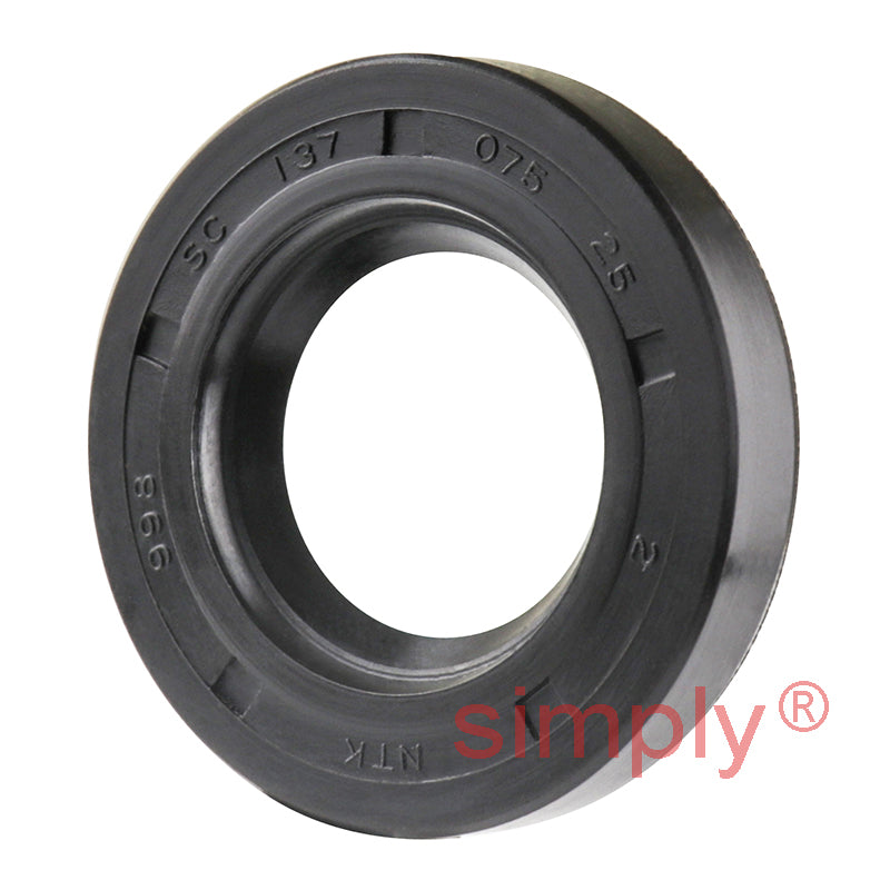 0.75x1.37x0.25 inch Nitrile Rubber Single Lip Rotary Shaft Oil Seal with Garter Spring R21 / SC