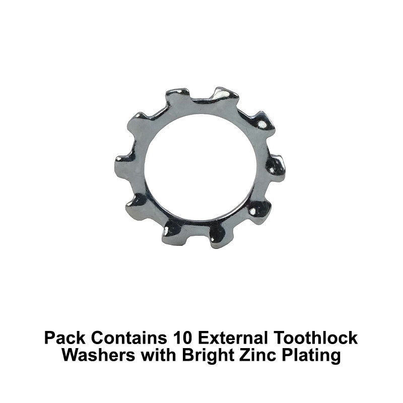 Unifix M10x18x0.9mm External Toothlock Washer DIN 6797A with Bright Zinc Plated Finish