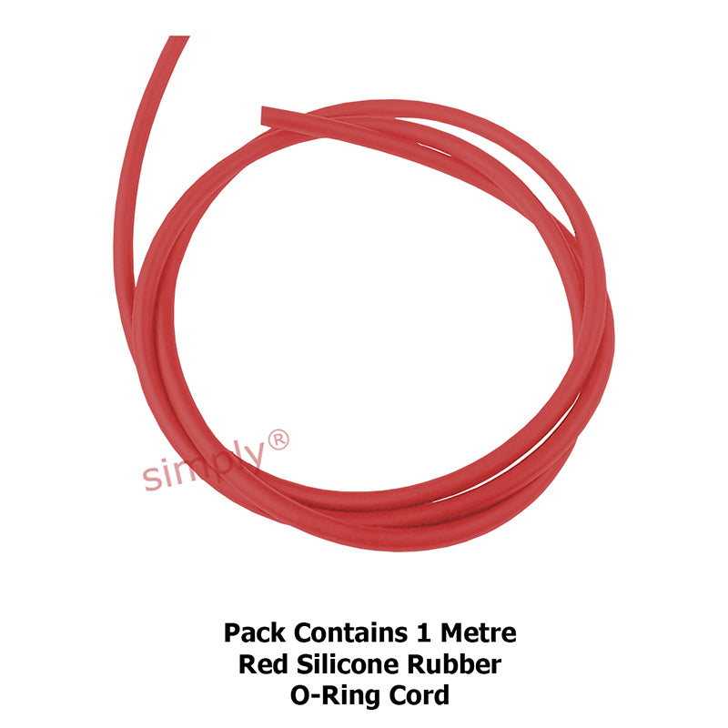 6mm Section RED SILICONE 60 Shore O-Ring Cord - Per Metre
