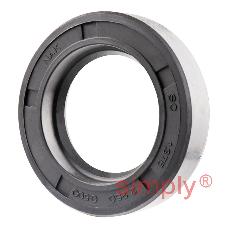 1.37x2.25x0.5 inch Nitrile Rubber Single Lip Rotary Shaft Oil Seal with Garter Spring R21 / SC