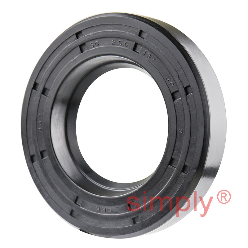 1.37x2.5x0.5 inch Nitrile Rubber Single Lip Rotary Shaft Oil Seal with Garter Spring R21 / SC Style