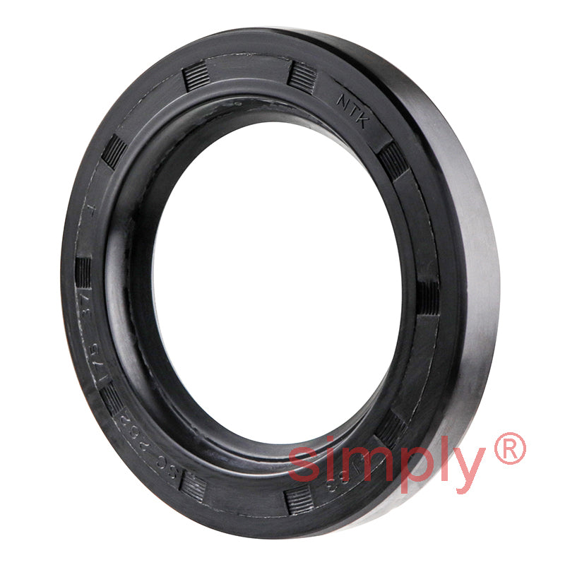 1.75x2.62x0.37 inch Nitrile Rubber Single Lip Rotary Shaft Oil Seal with Garter Spring R21 / SC