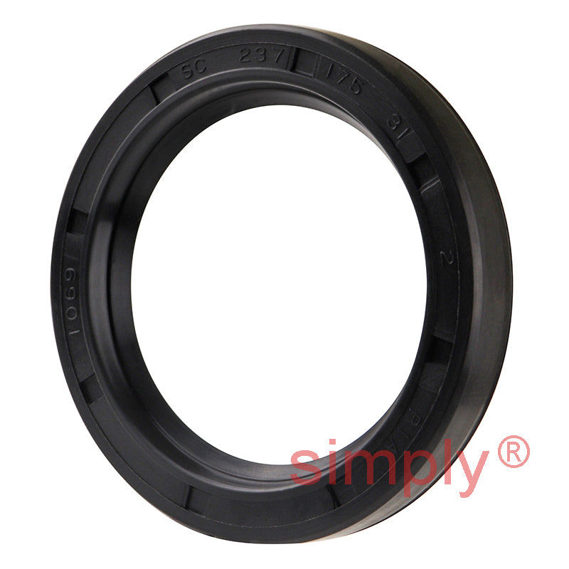 1.75x2.37x0.31 inch Nitrile Rubber Single Lip Rotary Shaft Oil Seal with Garter Spring R21 / SC