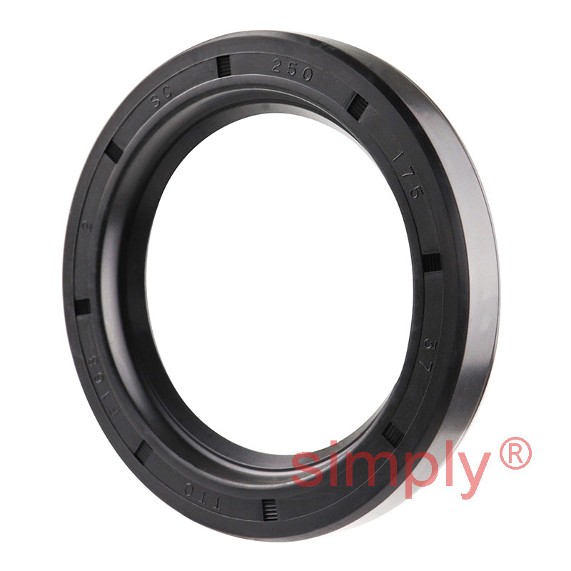 1.75x2.5x0.37 inch Nitrile Rubber Single Lip Rotary Shaft Oil Seal with Garter Spring R21 / SC