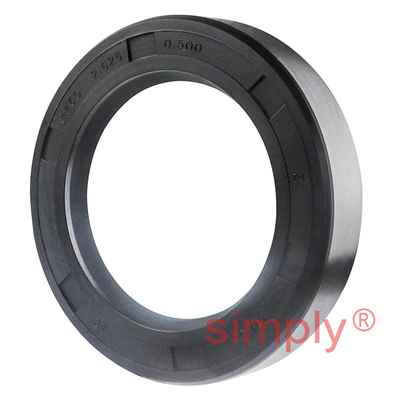 1.75x2.62x0.5 inch Nitrile Rubber Single Lip Rotary Shaft Oil Seal with Garter Spring R21 / SC