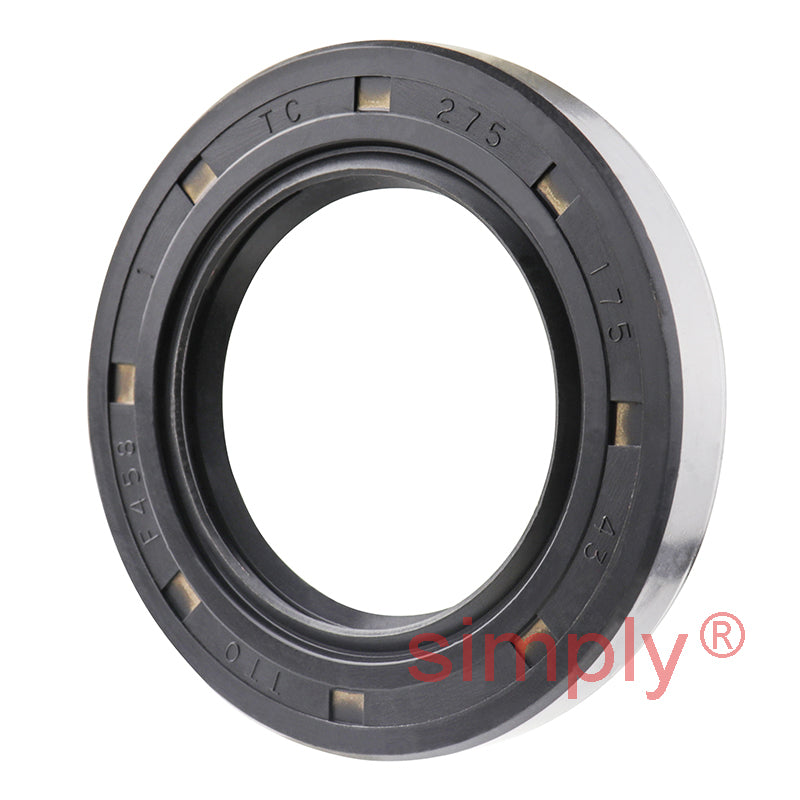 1.75x2.75x0.43 inch Nitrile Rubber Double Lip Rotary Shaft Oil Seal with Garter Spring R23 / TC Style