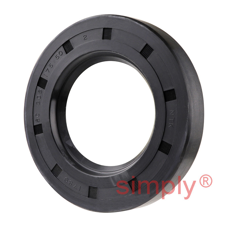 1.75x3.06x0.5 inch Nitrile Rubber Single Lip Rotary Shaft Oil Seal with Garter Spring R21 / SC Style