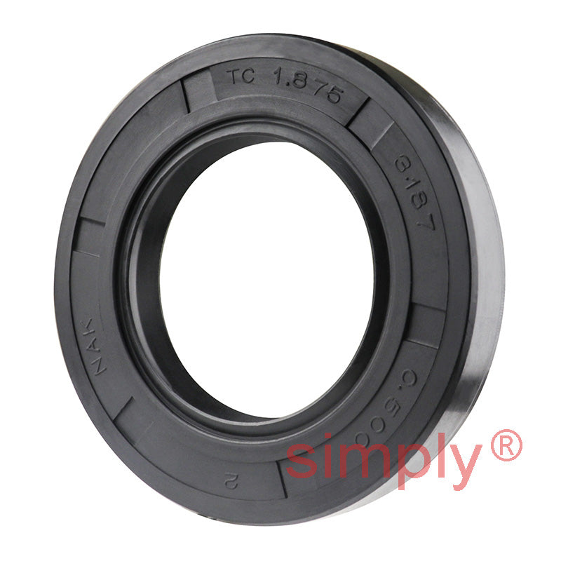 1.87x3.18x0.5 inch Nitrile Rubber Double Lip Rotary Shaft Oil Seal with Garter Spring R23 / TC Style