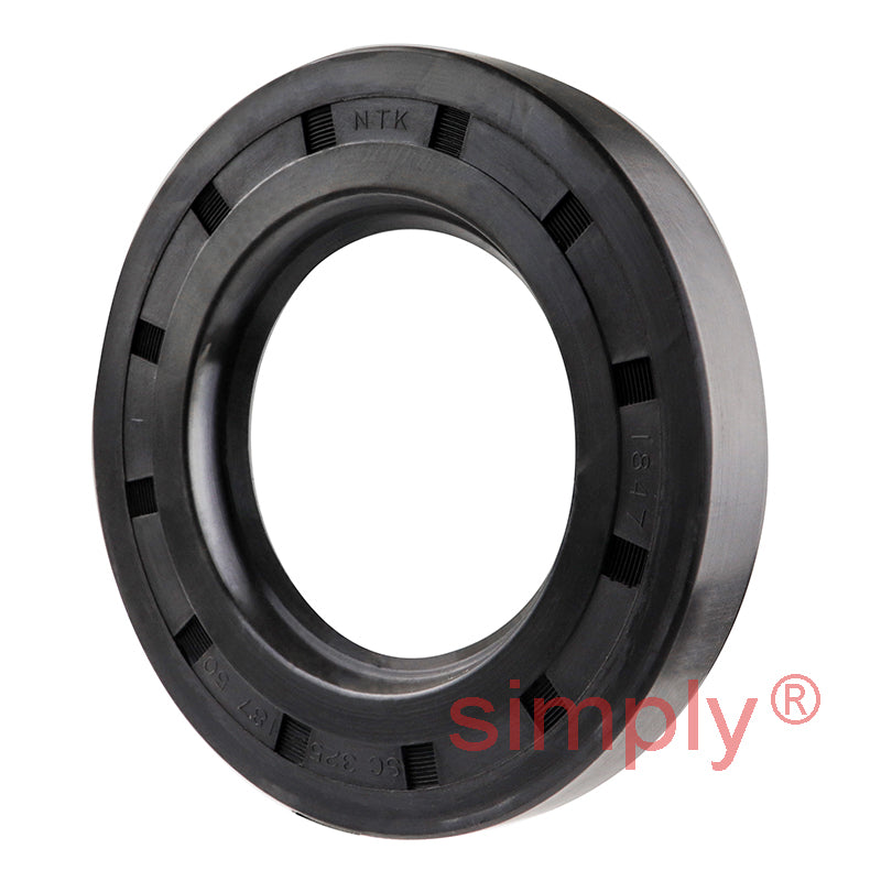 1.87x3.25x0.5 inch Nitrile Rubber Single Lip Rotary Shaft Oil Seal with Garter Spring R21 / SC