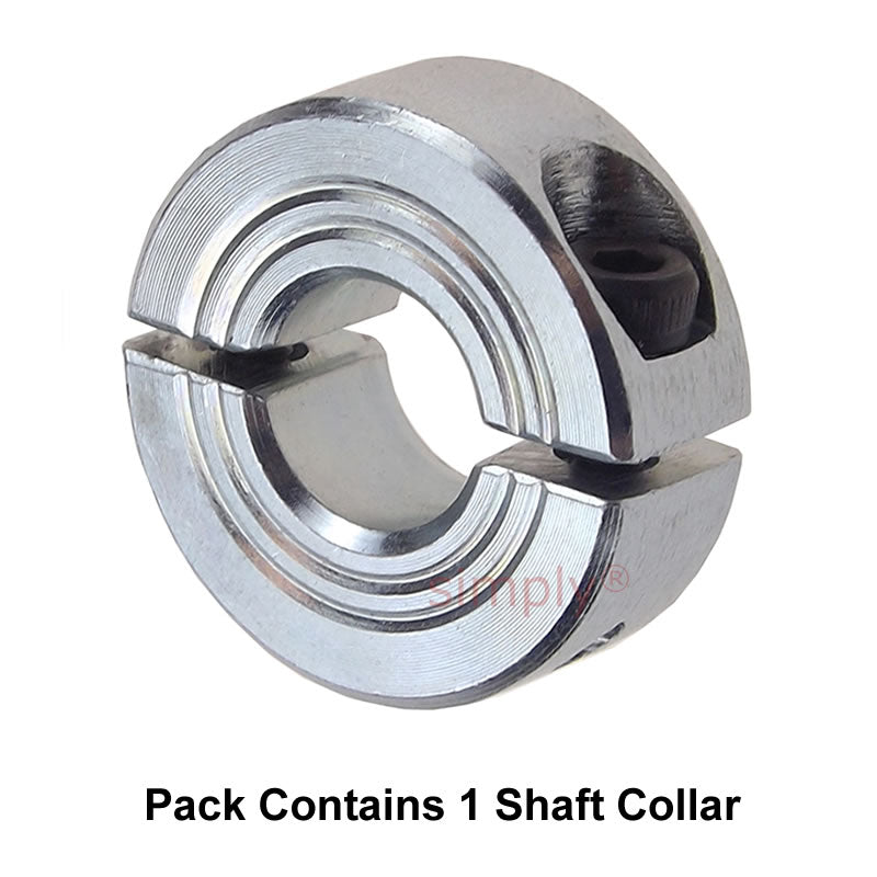 CADB04Z Zinc Plated En8 Steel Double Split Shaft Collar 4x16x9mm with Clamp Bolt