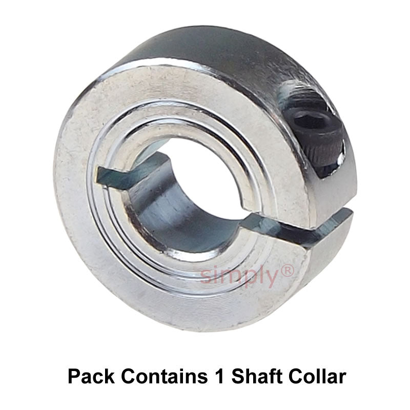 CASB09Z Zinc Plated En8 Steel Single Split Shaft Collar 9x24x9mm with Clamp Bolt