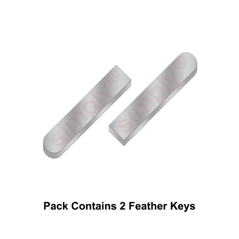 Metric Carbon Steel DIN6885 Feather Key with 1 Rounded End 12x8x56mm