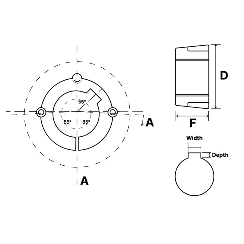 3020-2-1/4 Tapered Locking Bush with 2-1/4 inch Bore