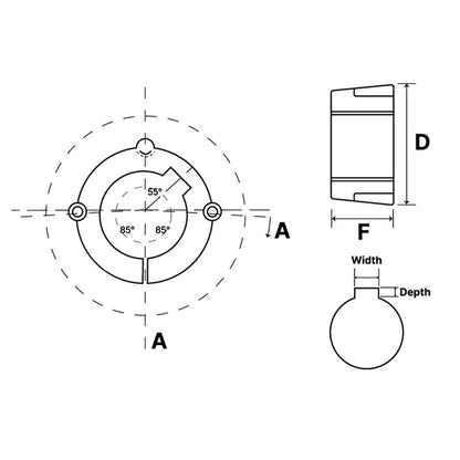 4030-2-1/8 Tapered Locking Bush with 2-1/8 inch Bore