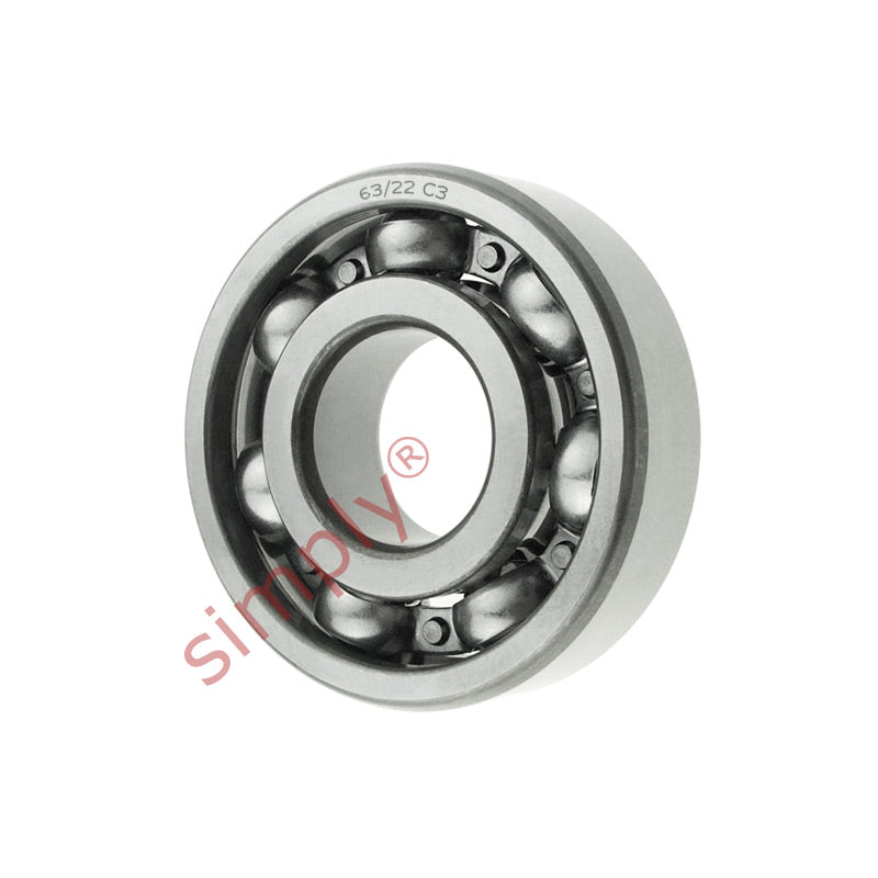 Major Branded 63/22C3 Open Deep Groove Ball Bearing 22x56x16mm