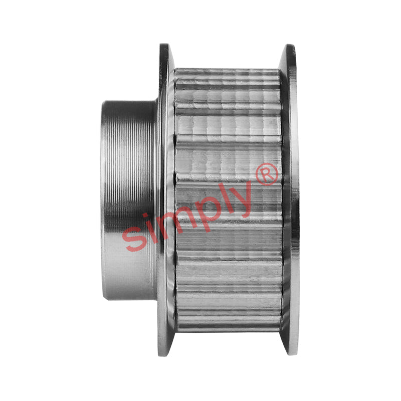 Aluminium Pilot Bore T2.5 Timing Pulley with Flanges 2.5mm Pitch 24 Tooth for 6mm Wide Belts