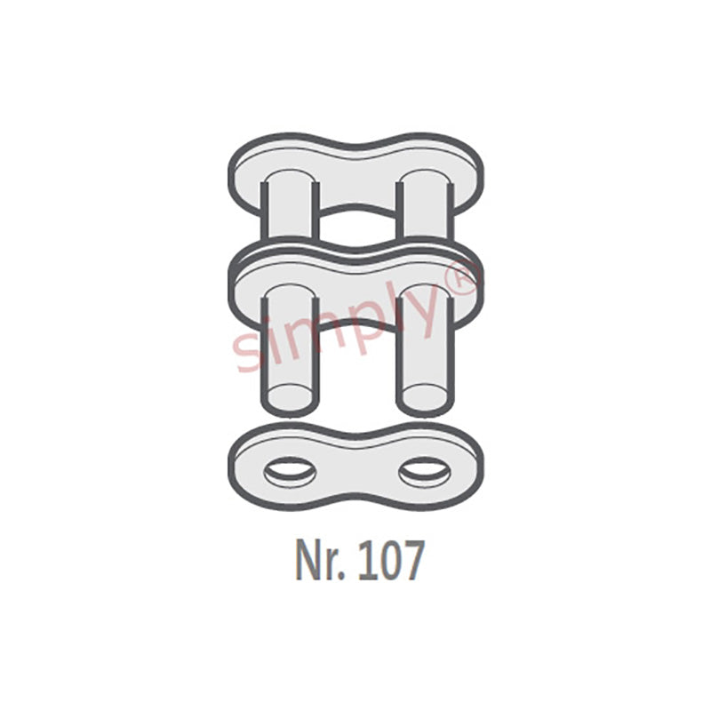 Renold Blue Box 100-2-NO107 ANSI / AS Duplex Chain Outer Link To Be Riveted 1-1/4 inch Pitch