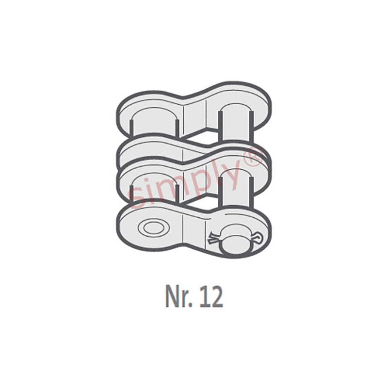 Renold Blue Box 60-2-NO12 ANSI / AS Duplex Chain Single Cranked Cottered Link 3/4 inch Pitch