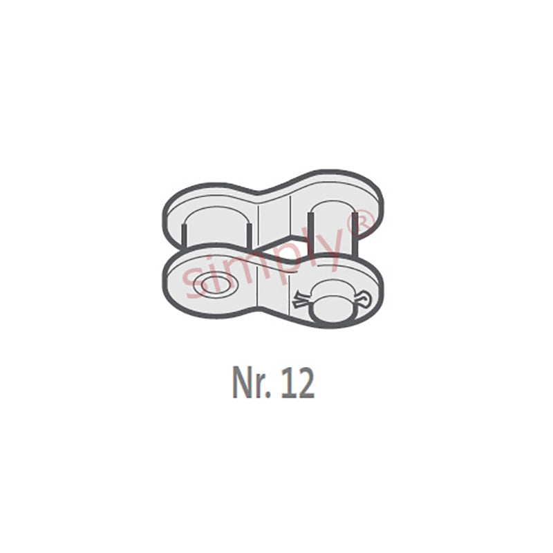 Branded 25-1-NO12 ANSI / AS Simplex Chain Single Cranked Cottered Link 1/4 inch Pitch