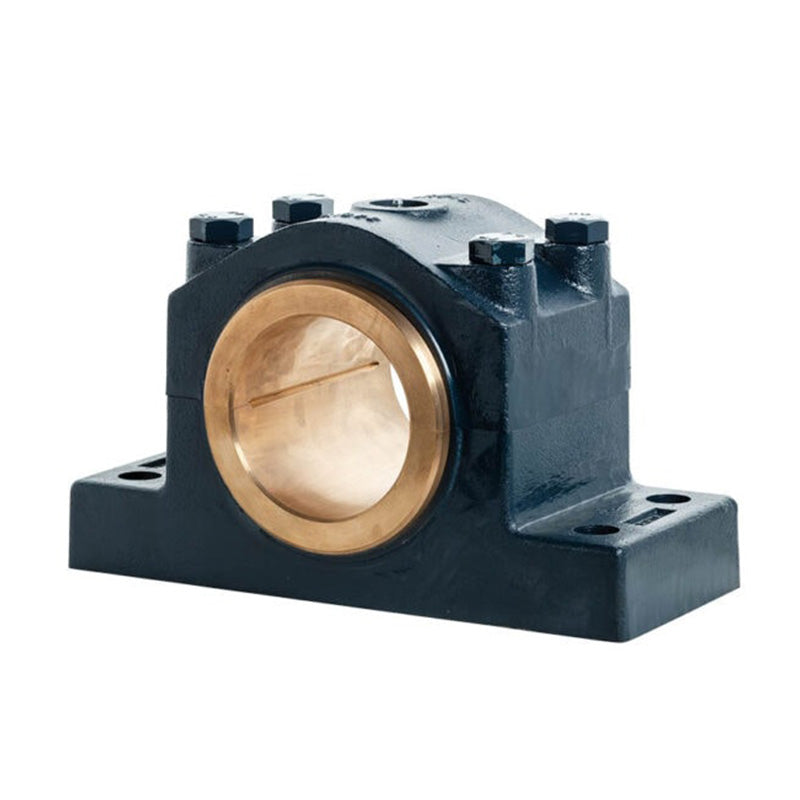 Major Brand DIN506-125M Heavy Duty Metric Split Cast Iron Four Bolt Pillow / Plummer Block Housing with 125mm Bore Gunmetal Bush Insert - Allow 3-4 Weeks