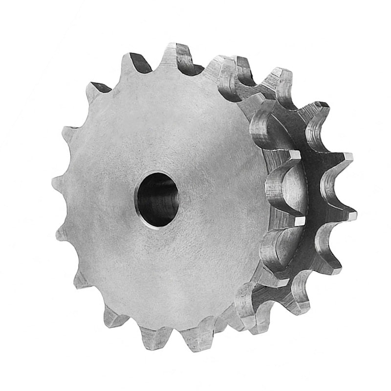 18 Tooth 08B Pilot Bore Double Simplex Sprocket for 1/2 inch Pitch Chain