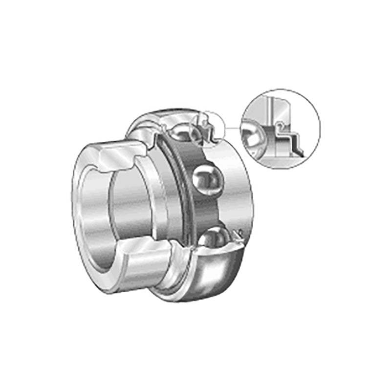 INA E40XLKRRB Metric Spherical Outer Bearing Insert with R Seals and Eccentric Collar 40x80x56.5mm