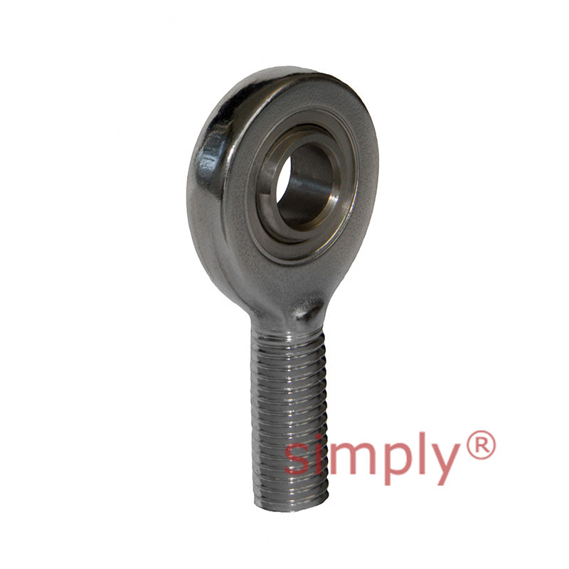 Fluro EAL45DNIRO Left Hand Stainless Steel / PTFE Lined Maintenance Free Male Plain Rod End M42x3 Thread