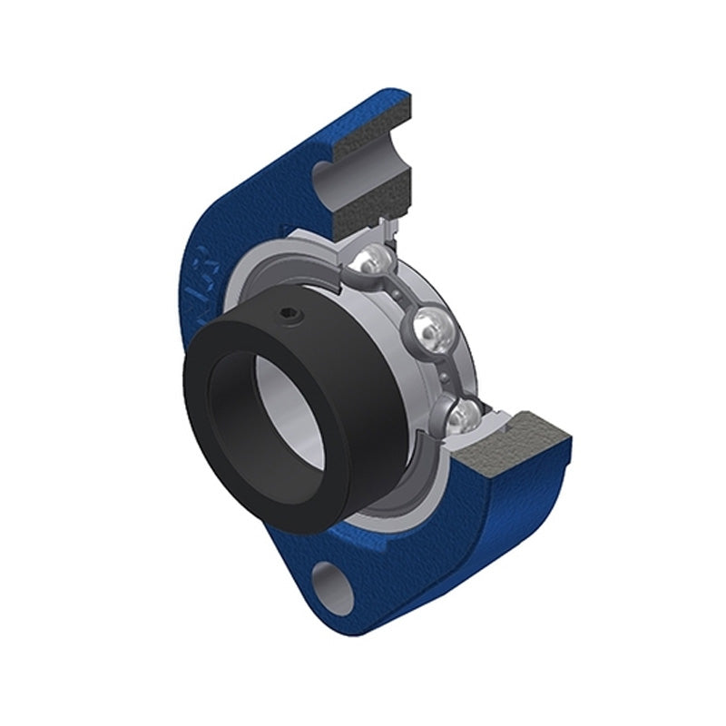 SNR ESFD204 Metric Two Bolt Cast Iron Oval Housing with 20mm Bore Eccentric Collar Insert - Allow 2-3 Days