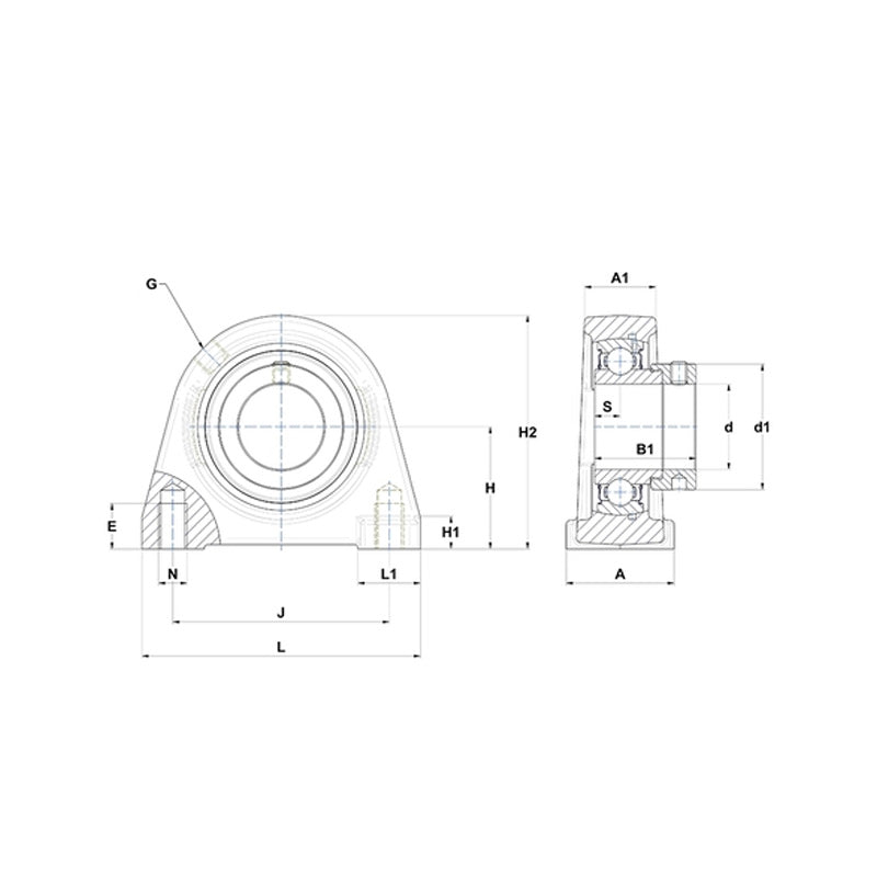 SNR ESPAE208 Threaded Base Small Footprint Metric Pillow / Plummer Block Housing with Eccentric Collar Insert 40mm Bore - Allow 2-3 Days