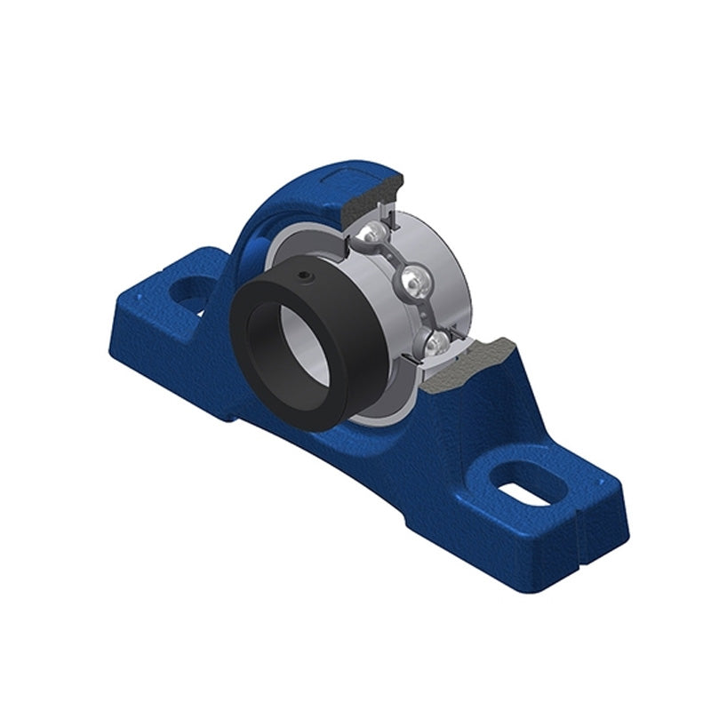 SNR EXPE210 Metric Cast Iron Two Bolt Pillow / Plummer Block Housing with 50mm Eccentric Collar Insert - Allow 2-3 Days