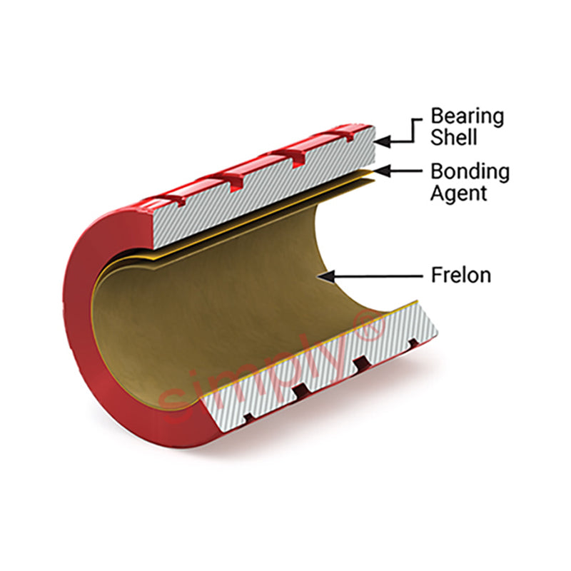 PBC FLN 48 Imperial Open Precision Linear Plain Bearings with Frelon Gold 3x4.5x6 inch (Allow 2-3 Days)