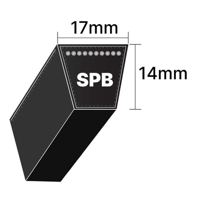 FSPB4750 SPB Section Anti Static Fire Resistant Wrapped V-Belt 17x14mm