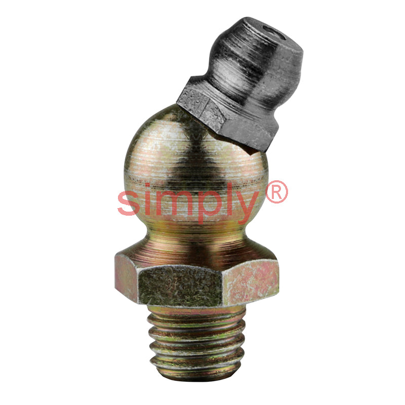 1/4x18 PTF Hardened Mild Steel Zinc Plated 65 deg Hydraulic Grease Nipples - Pack of 500
