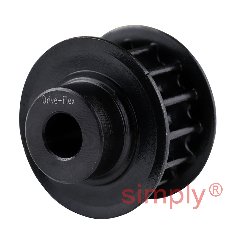 P44-14M-40F - 14mm Pitch 44 Tooth Flanged HTD Type Steel Pilot Bore Timing Pulley for 40mm Wide Belts