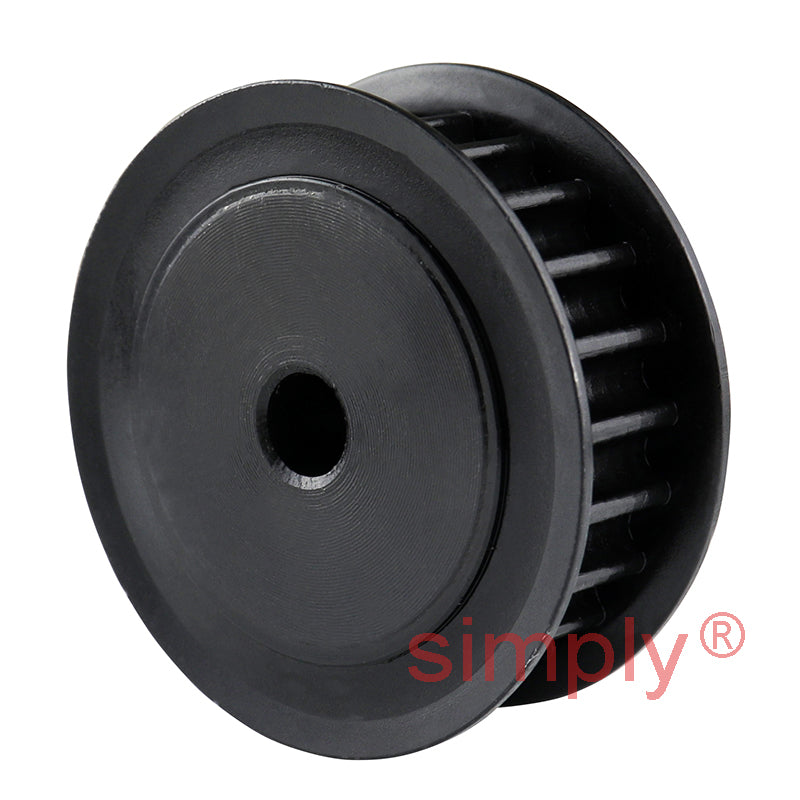 P22-5M-25F - 5mm Pitch 22 Tooth Flanged HTD Type Steel Pilot Bore Timing Pulley for 25mm Wide Belts