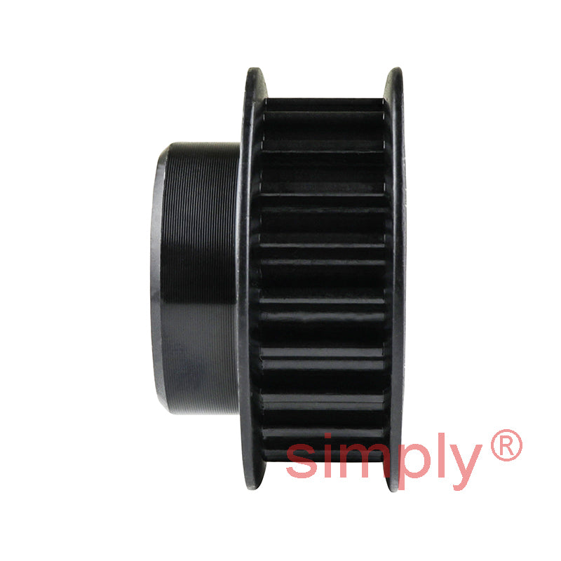 P22-5M-25F - 5mm Pitch 22 Tooth Flanged HTD Type Steel Pilot Bore Timing Pulley for 25mm Wide Belts