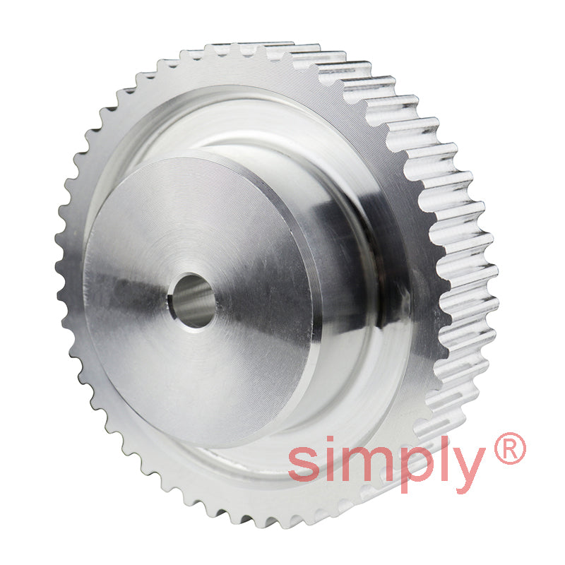 P90-14M-115 - 14mm Pitch 90 Tooth Flangeless HTD Type Cast Iron Pilot Bore Timing Pulley for 115mm Wide Belts