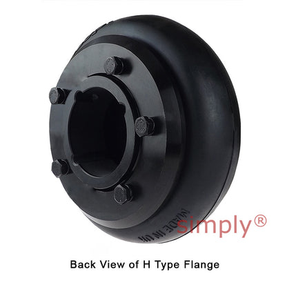 Major Branded F60H/F60B Outer Facing Taper Bore/Pilot Bored Tyre Drive Coupling Assembly with Fire Resistant Antistatic (F.R.A.S) Tyre